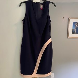 Vince Camuto Navy Blue & Blush Pink cocktail dress
